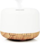 500ml Premium Essential Oil Diffuser,Quiet 4-in-1 Ultrasonic Aromatherapy Humidifier,7 Color LED Lights,with Adjustable Automatic Timer Off Function and Spray Mode. (Light Woodgrain)