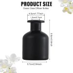 ingle 150ml/5oz Empty Glass Diffuser Bottle (Refillable) — Aromatherapy Storage Container & Accessory, Ideal for DIY Reed Diffuser Refills, Crafts, and Home Decor (Black)