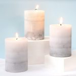 3-Piece Scented Pillar Candle Set: Creamy Coconut Scent — 3x4 Inches, Long-Lasting Burn Time — Pure White, Minimalist Style; Burns Cleanly with No Dripping — Excellent for Home Party Decor and Gifting