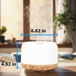 500ml Premium Essential Oil Diffuser,Quiet 4-in-1 Ultrasonic Aromatherapy Humidifier,7 Color LED Lights,with Adjustable Automatic Timer Off Function and Spray Mode. (Light Woodgrain)
