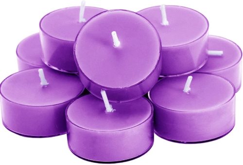 Soy Wax Scented Tea Lights (Bulk Pack) — Lavender Aromatherapy Candles to Help Relieve Stress & Promote Relaxation | Clear Cup Design with Long-Lasting Scent | Ideal for Spa & Bath Time | Pack of 12