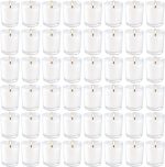 48-Pack White, Unscented Votive Candles in Clear Glass Holders. Hand-poured candles—ideal gifts for aromatherapy, spa sessions, weddings, birthdays, holidays, and parties (White).