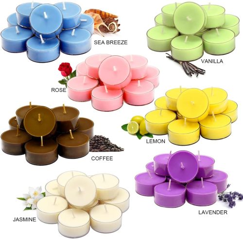 Soy Wax Scented Tea Lights (Bulk Pack) — Lavender Aromatherapy Candles to Help Relieve Stress & Promote Relaxation | Clear Cup Design with Long-Lasting Scent | Ideal for Spa & Bath Time | Pack of 12