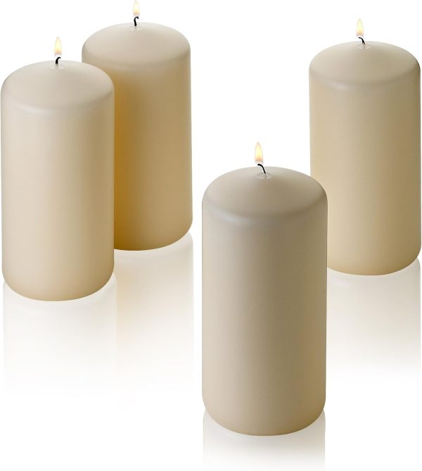 French Vanilla Scented Pillar Candle — 6 Inches Tall x 3 Inches Wide, 4-Pack
