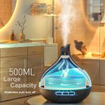 500ML Essential Oil Diffuser: Aroma Diffuser with Remote Control for Hotel Spa Yoga Room - Humidifier with 14 Colors LED Night Light for Bedroom Home Relaxation (Ink Black)