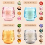Home Scented Candle Set (4-Pack) | Luxury Scented Gift Set for Women | Crafted from Natural Soy Wax | Includes Four Fragrances: Jasmine & Lily, Lavender & Eucalyptus, Sandalwood, and Patchouli