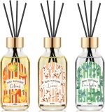 3-Piece Reed Diffuser Set — Linen, Eucalyptus, and Citrus Scented Essential Oil Diffusers (Includes 15 Reeds); A Top Choice for Home, Bathroom, and Office Decor; Each Bottle is 1.7 fl oz (Total Capacity: 5.1 fl oz) oz