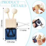 30 Pcs Glass Car Air Freshener Vent Clip Empty Essential Oil Diffuser Bottle Auto Glass Perfume Diffuser with Vent Clip Wooden Cap and Stick for Car Fragrance Ornament (Gradient Black)