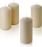 French Vanilla Scented Pillar Candle — 6 Inches Tall x 3 Inches Wide, 4-Pack