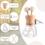 30 Pack Car Air Freshener Diffuser with Vent Clip Empty Car Diffuser Bottles for Essential Oil Perfume Glass Bottle with Wooden Caps Stick(Heart)